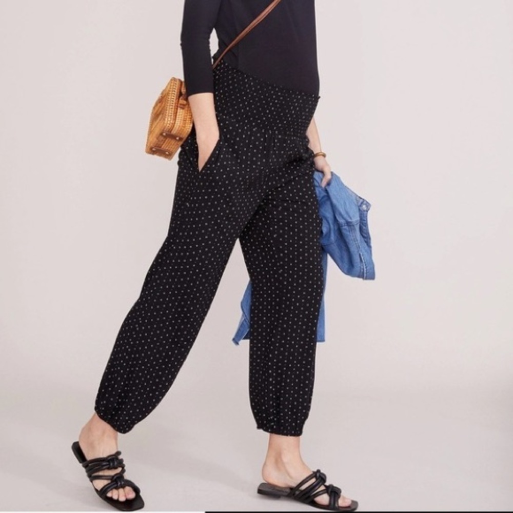 HATCH MATERNITY WEEKEND PANTS BLACK DECO PRINT (Size:0)